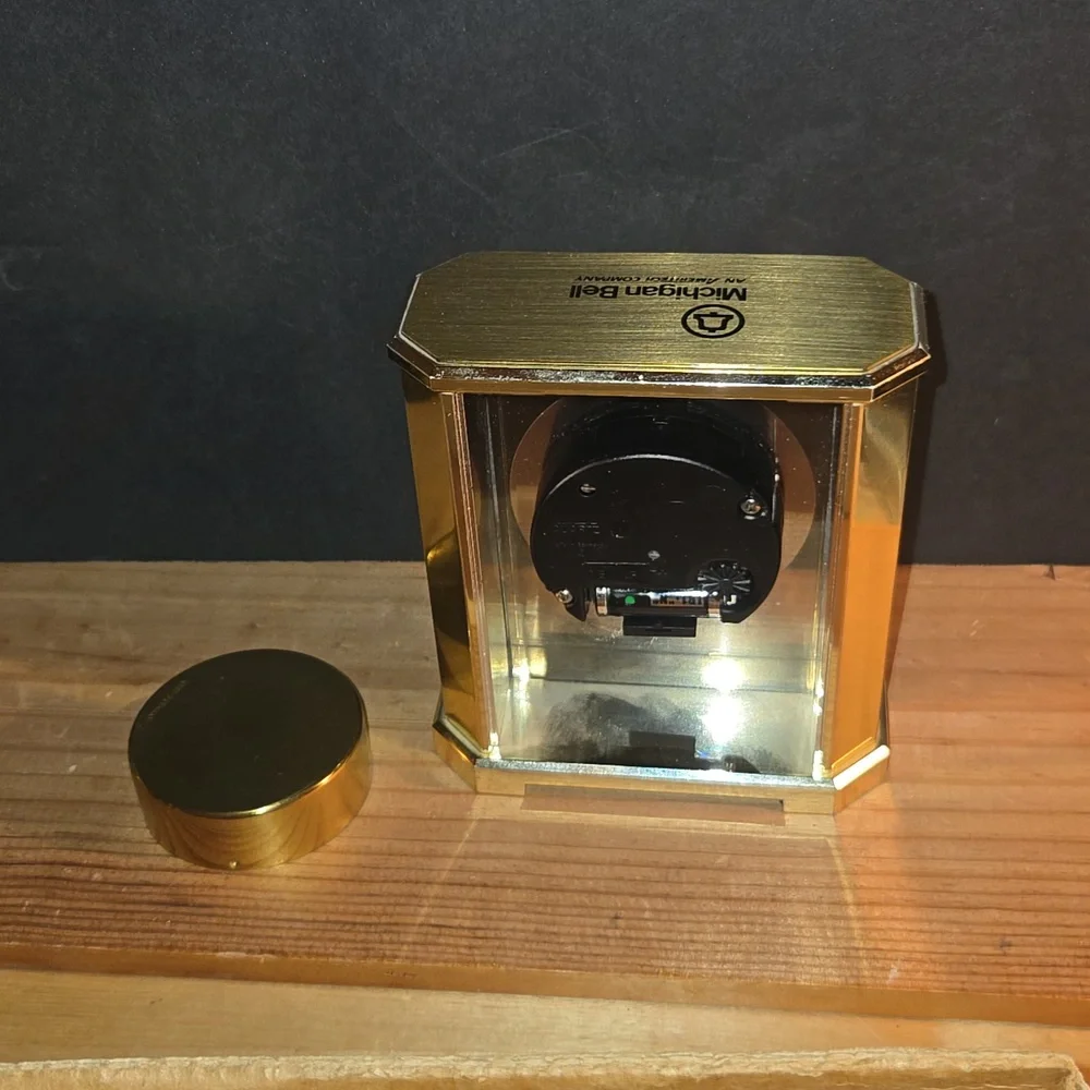 RARE MICHIGAN BENCHMARK QUARTZ GOLD COLOR & SILVER CLOCK WEST GERMANY ACCUMULATE